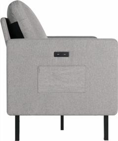 img 1 attached to STHOUYN 72 "W Секционный диван 3-местный диван, современный диван середины века с 2 USB, кушетки-диваны для гостиной, спальни, удобные маленькие кушетки для небольших помещений (светло-серый (3-местный))