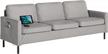 sthouyn 72" w sectional sofa 3 seat couch, mid century modern sofa with 2 usb, couches sofas for living room apartment bedroom, comfortable small couches for small spaces (light grey (3-seater)) logo
