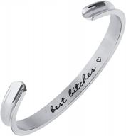 stainless steel women's inspirational cuff bracelet: expressive bangle bracelet for inspired gift giving on birthdays, graduations, back to school or partner & friend's bracelet - perfect for seo logo