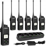 samcom fpcn10a walkie talkies rechargeable 3000mah handheld two-way radios with earpiece 2 way radios(6 packs) with 6 way multi gang charger logo