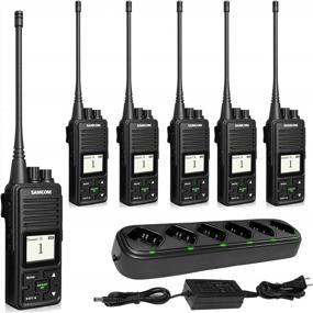 img 4 attached to SAMCOM FPCN10A Walkie Talkies Rechargeable 3000MAh Handheld Two-Way Radios With Earpiece 2 Way Radios(6 Packs) With 6 Way Multi Gang Charger