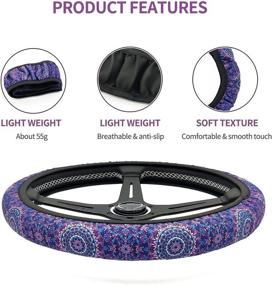 img 2 attached to 🚗 Anti-Slip SUV Steering Wheel Cover - Universal Protector for Women and Girls (Mandala Design)