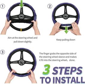 img 1 attached to 🚗 Anti-Slip SUV Steering Wheel Cover - Universal Protector for Women and Girls (Mandala Design)