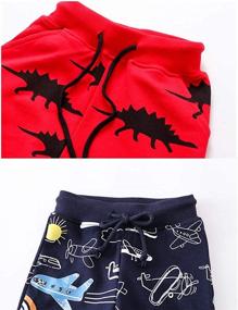 img 3 attached to AQEACARMON Toddler Dinosaur Drawstring Sweatpants Boys' Clothing : Pants