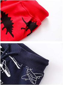 img 1 attached to AQEACARMON Toddler Dinosaur Drawstring Sweatpants Boys' Clothing : Pants