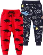 aqeacarmon toddler dinosaur drawstring sweatpants boys' clothing : pants logo