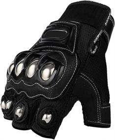 img 4 attached to 🧤 Large Steel Outdoor Knuckle Motorcycle Motorbike Powersports Safety Gloves - Touch Screen Compatible