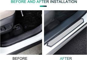 img 1 attached to 🚪 SHAOHAO 2021 RAV4 Threshold Protection Sticker: Door Sill Protector & Scuff Plate Cover for 2020-2021 Toyota RAV4 - 4PCS