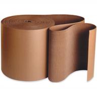 flexible kraft roll for protecting fragile items - aviditi corrugated wrap, 6" x 250', single face, a-flute logo