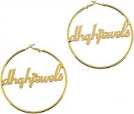 персонализированные серьги-кольца из 18-каратного золота с бамбуковым покрытием, ювелирные изделия с именем на заказ, подарок для женщин и девочек, мода в стиле хип-хоп логотип