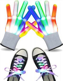 img 4 attached to 🧤 Colorful LED Gloves for Teens: Perfect Toys for Boys and Girls Ages 13 and Up! Ideal for Parties, Halloween, and Christmas Gifts – Great for Autism Too!