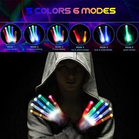 img 2 attached to 🧤 Colorful LED Gloves for Teens: Perfect Toys for Boys and Girls Ages 13 and Up! Ideal for Parties, Halloween, and Christmas Gifts – Great for Autism Too!