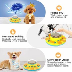 img 3 attached to Potaroma Dog Food Puzzle Toy 2 Levels, Slow Feeder For Large Small Dogs, Dog Treat Feeding Toys For IQ Training, Dog Entertainment Toys, 4.2" Height