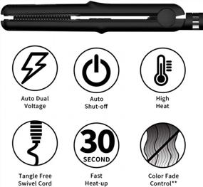 img 3 attached to JINRI 2-In-1 Travel Hair Straightener And Curler Flat Iron With Adjustable Digital Temperature, Dual Voltage, Silver