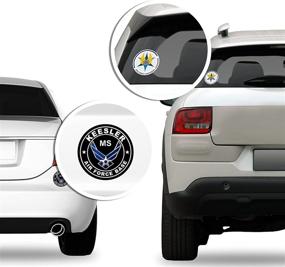 img 4 attached to US Air Force Veteran Sticker – Round Military Decal with USAF Vinyl, Blue and White Arnold Wings Design for Cars, Laptops, Back Windows, and RVs (4 x 4 inch)