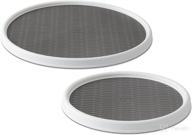 🔄 copco 5220594 non-skid pantry cabinet lazy susan turntable 2-pack: 12-inch and 18-inch, white/gray - effective storage solution logo