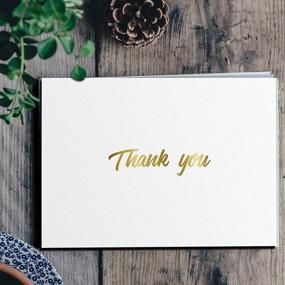 img 3 attached to Bulk Set Of 100 Thank You Cards With Gold Foil - Blank Notes With Envelopes - Perfect For Business, Weddings, Graduations, Showers, Funerals - Professional Thank You Cards For All Occasions