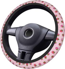 img 2 attached to 🍓 Delerain Strawberry Steering Wheel Covers for Car, Universal 15 Inch Anti Slip Elasticity Steering Wheel Protector for Men and Women - Ideal Car Accessories