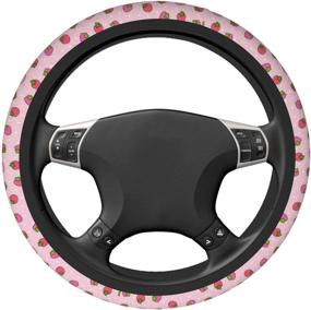 img 3 attached to 🍓 Delerain Strawberry Steering Wheel Covers for Car, Universal 15 Inch Anti Slip Elasticity Steering Wheel Protector for Men and Women - Ideal Car Accessories