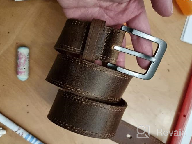 img 1 attached to Jeereal Leather Casual Jeans Belts in Brown - Men's Stylish Accessories review by Antonio Fox