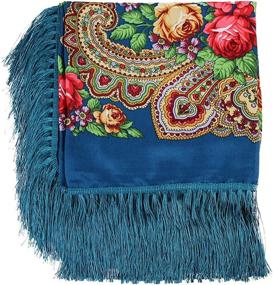 img 3 attached to 🧣 Exquisite Traditional Ukrainian Scarves & Wraps with Tassel Fringes - Women's Accessories