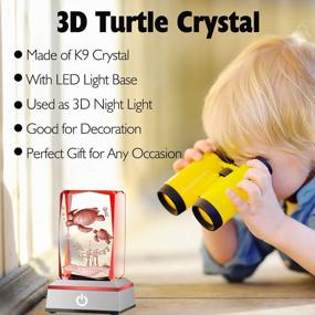 img 2 attached to 3D Turtle Crystal Figurine Laser Engraved Toy For Kids Night Light Desk Décor Glass Healing Gifts For Friends, Family, Women & Men Turtle Lovers Birthday Anniversary