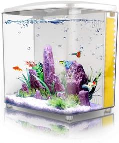 img 4 attached to Enhanced Betta Aquarium Starter Kit: 1.2 Gallon Square Fish Tank with LED Light and Filter Pump +