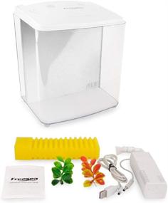 img 2 attached to Enhanced Betta Aquarium Starter Kit: 1.2 Gallon Square Fish Tank with LED Light and Filter Pump +