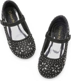 img 2 attached to DREAM PAIRS Rhinestone Embelishment Throughout Girls' Shoes : Flats