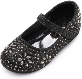 img 4 attached to DREAM PAIRS Rhinestone Embelishment Throughout Girls' Shoes : Flats