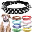 leather dog collar with spikes and studs for cats, puppies, small to medium pets - black (large) logo