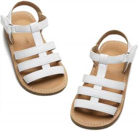 img 4 attached to White Sandals For Toddlers/Little Kids - FLARY Girls' Shoes, Size 12 Little Kid