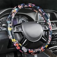 car-grand butterfly shining leather leopard star steering wheel cover: a must-have for pretty women and cute girls in trucks, suvs, and vans логотип