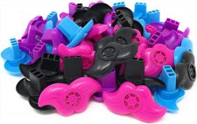 img 4 attached to Начните вечеринку с 48 игрушками-свистками с усами - разные цвета для детских сумок и сувениров для вечеринок!