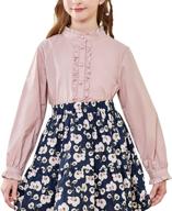 🌺 maoo garden sleeve blouse: uniform girls' clothing for tops, tees, and blouses - enhanced seo logo