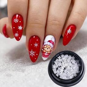 img 1 attached to Christmas Gold Snowflake Nail Glitter: 3D Sequins Powder Dust Flakes, 5X5Mm Ultrathin Nail Sequins For UV Gel Polish Tips & Decoration.