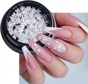 img 4 attached to Christmas Gold Snowflake Nail Glitter: 3D Sequins Powder Dust Flakes, 5X5Mm Ultrathin Nail Sequins For UV Gel Polish Tips & Decoration.