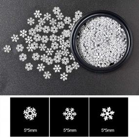 img 2 attached to Christmas Gold Snowflake Nail Glitter: 3D Sequins Powder Dust Flakes, 5X5Mm Ultrathin Nail Sequins For UV Gel Polish Tips & Decoration.