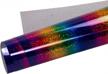 20"x12" rainbow hohofilm holographic stripe multi heat transfer vinyl iron-on htv press paper sheet for garment t-shirt logo