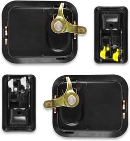 img 2 attached to 🚪 1991-2004 Jeep Wrangler YJ TJ Door Handles Set - Left Driver / Right Passenger Side - Exterior & Interior - Compatible with Wrangler YJ TJ Models