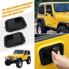 img 3 attached to 🚪 1991-2004 Jeep Wrangler YJ TJ Door Handles Set - Left Driver / Right Passenger Side - Exterior & Interior - Compatible with Wrangler YJ TJ Models