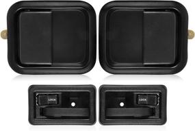 img 4 attached to 🚪 1991-2004 Jeep Wrangler YJ TJ Door Handles Set - Left Driver / Right Passenger Side - Exterior & Interior - Compatible with Wrangler YJ TJ Models