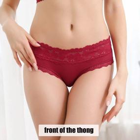 img 3 attached to Sexy Lace Underwear For Women | Low Rise Cheeky Bikini Panties Multi-Pack S-XL