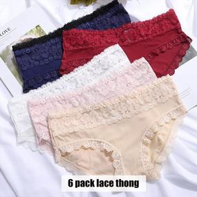 img 1 attached to Sexy Lace Underwear For Women | Low Rise Cheeky Bikini Panties Multi-Pack S-XL