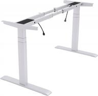 topsky dual motor 3 stage electric adjustable standing desk frame heavy duty 300lb load capacity for home office (white frame only) logo