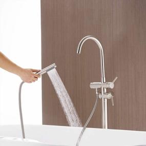img 2 attached to Fapully Luxury Bathroom Free-Standing Bathtub Faucet Tub Filler With Hand Shower Brushed Nickel