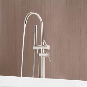 img 1 attached to Fapully Luxury Bathroom Free-Standing Bathtub Faucet Tub Filler With Hand Shower Brushed Nickel