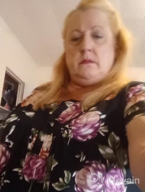 img 1 attached to 🌸 Stylish Plus Size Floral Henley Shirts for Women - a.Jesdani's Summer Collection review by Christopher Shah