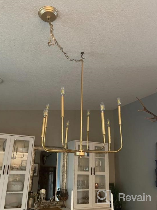img 1 attached to Luxurious 8-Light Gold Chandelier For Modern Living Spaces By LALUZ review by Joel Wright