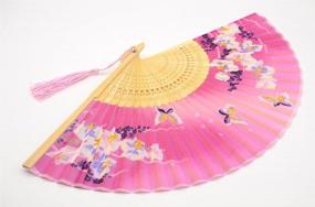 img 2 attached to Experience The Vintage Charm: OMyTea® Hand Held Silk Fans With Bamboo Frame For Women, Girls And Gift Giving